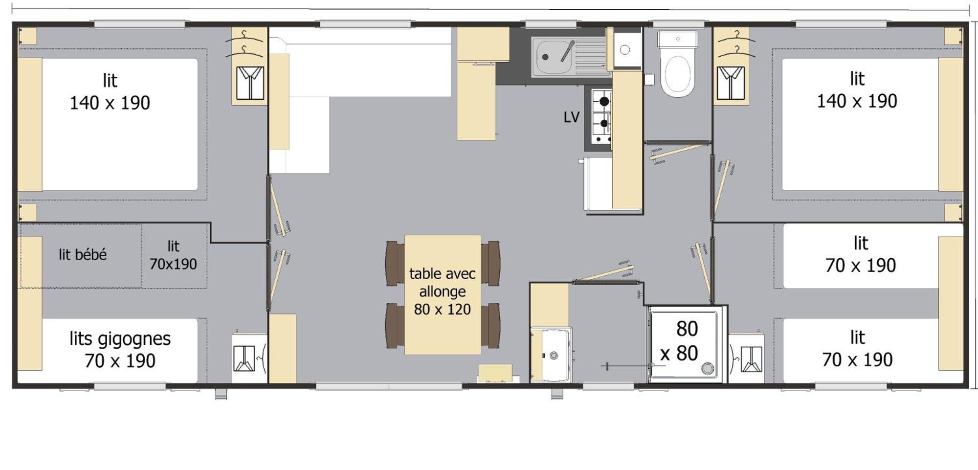 Mobil Home Xxl 4 Chambres - Camping Le Clos Cacheleux Miannay Pokoj fotografie